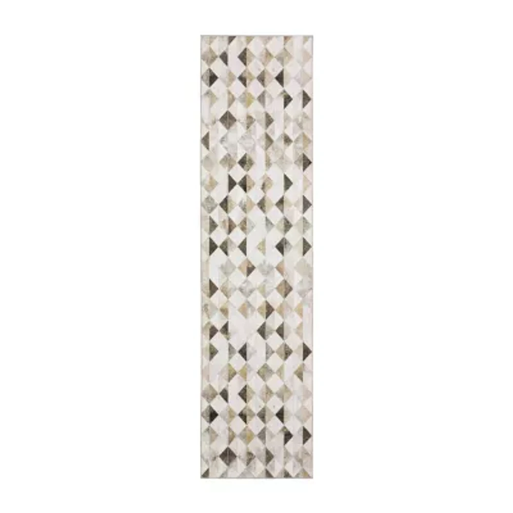 Covington Home Marcel Faux Hide Diamonds 24"X96" Indoor Rectangular Runner