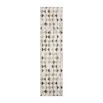 Covington Home Marcel Faux Hide Diamonds 24"X96" Indoor Rectangular Runner