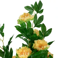 Northlight 63in Yellow And Green Peony Flower Artificial Tree