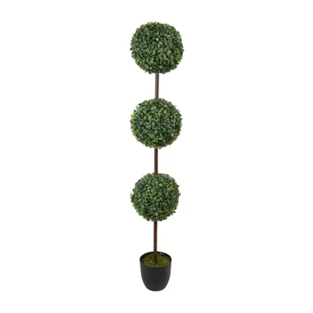 Northlight 4ft Two-Tone Boxwood With Round Pot Artificial Plant