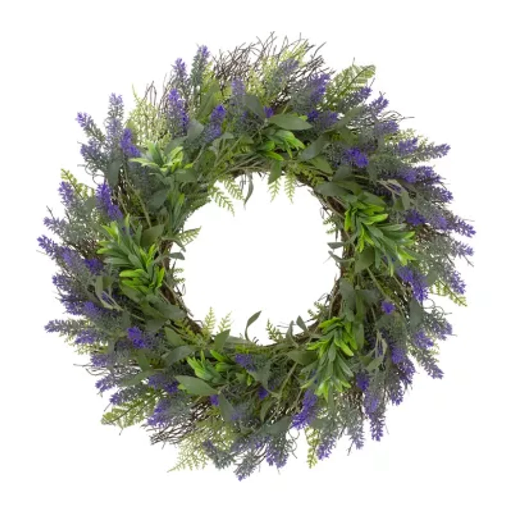 Northlight 24in Lavender And Foliage Purple Wreath