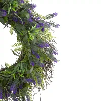 Northlight 24in Lavender And Foliage Purple Wreath