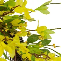 Northlight 20in Forsythia And Leaves Yellow Wreath