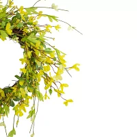 Northlight 20in Forsythia And Leaves Yellow Wreath