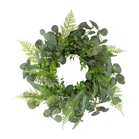 Northlight 24in Mixed Foliage Green Wreath