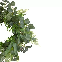 Northlight 24in Mixed Foliage Green Wreath