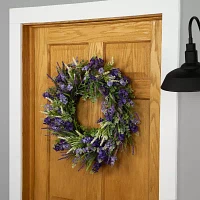 Northlight 24in Orion Geranium Lavender Foliage Purple And Green Wreath