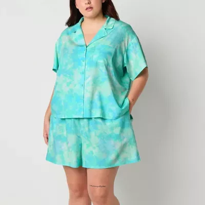 Sleep Chic Womens Plus Short Sleeve 2-pc. Pajama Sets