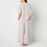 Liz Claiborne Womens 2-pc. Short Sleeve Capri Pajama Set