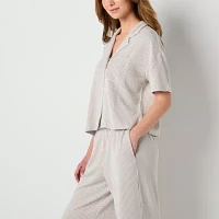 Liz Claiborne Womens 2-pc. Short Sleeve Capri Pajama Set