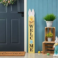 Glitzhome 42in Wooden Welcome Easter Porch Sign