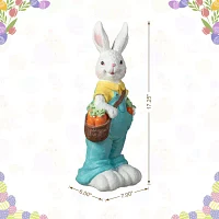 Glitzhome 17.25in Resin Bunny Boy Easter Tabletop Decor