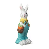 Glitzhome 17.25in Resin Bunny Boy Easter Tabletop Decor