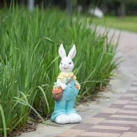 Glitzhome 17.25in Resin Bunny Boy Easter Tabletop Decor