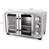 MegaChef 25 Quart French Door Multi-Function Oven with Rotisserie