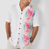 St. John's Bay Button-Down Mens Short Sleeve Camp Shirt