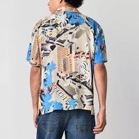 Arizona Mens Short Sleeve Button-Down Shirt