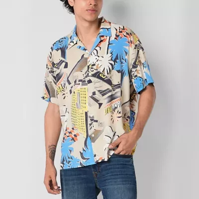 Arizona Mens Short Sleeve Button-Down Shirt