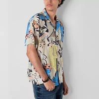 Arizona Mens Short Sleeve Button-Down Shirt