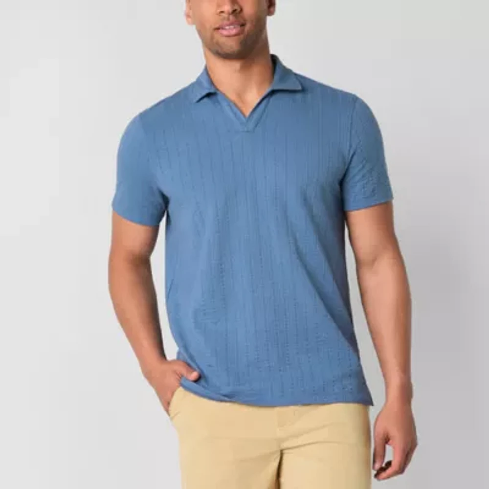 mutual weave Mens Regular Fit Short Sleeve Polo Shirt