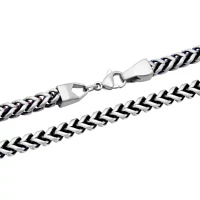 Mens Stainless Steel 24 Inch Matte Blue IP Finish Chain Necklace