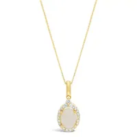 Womens 1/ CT. T.W. Genuine White Opal 10K Gold Pendant Necklace