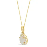 Womens 1/ CT. T.W. Genuine White Opal 10K Gold Pendant Necklace