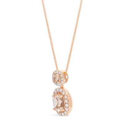 Womens 1/6 CT. T.W. Genuine Pink Morganite 10K Rose Gold Pendant Necklace