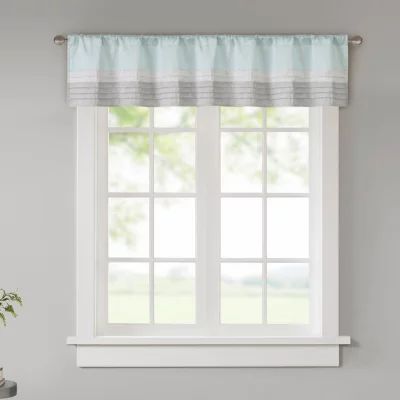 Madison Park Eastridge 50"W X 18"L Polyoni Pintuck-Striped Rod Pocket Tailored Valance