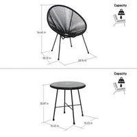 Sassio Outdoor And Patio Collection 3-pc. Conversation Set Weather Resistant