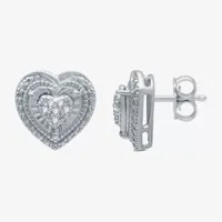 1/10 CT. T.W. Natural White Diamond Sterling Silver Heart 2-pc. Jewelry Set