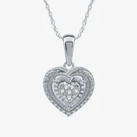 1/10 CT. T.W. Natural White Diamond Sterling Silver Heart 2-pc. Jewelry Set