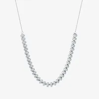 Womens 1/2 CT. T.W. Mined White Diamond Sterling Silver Tennis Necklaces