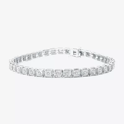 Womens 1/2 CT. T.W. Natural White Diamond Sterling Silver 7.5 Inch Tennis Bracelet
