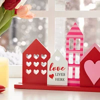 Glitzhome 16"L Valentine's House Tabletop Decor