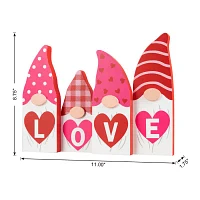 Glitzhome 11"L Valentine's Love Gnome Tabletop Decor