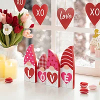 Glitzhome 11"L Valentine's Love Gnome Tabletop Decor