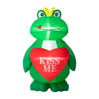 Glitzhome Lighted Valentine's Frog Lighted Outdoor Inflatable