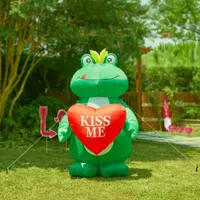 Glitzhome Lighted Valentine's Frog Lighted Outdoor Inflatable