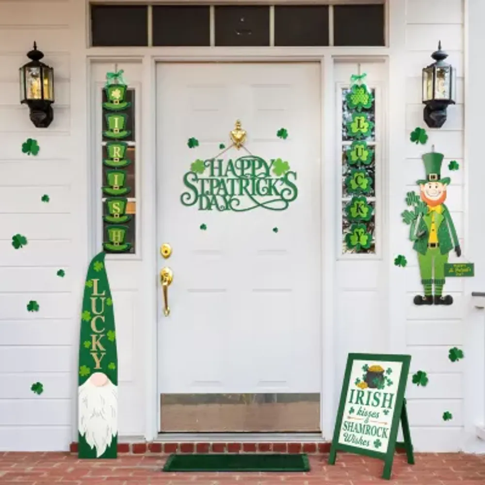 Glitzhome 24"H St.Patrick's Wooden Porch Sign Holiday Yard Art