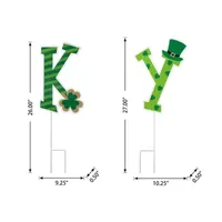 Glitzhome Set Of 5 St.Patrick's Lucky Stake Holiday Yard Art