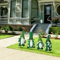 Glitzhome 24"H Set Of 4 St.Patrick's Stake Holiday Yard Art