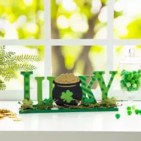 Glitzhome 15.75"D St.Patrick's Lucky Tabletop Decor