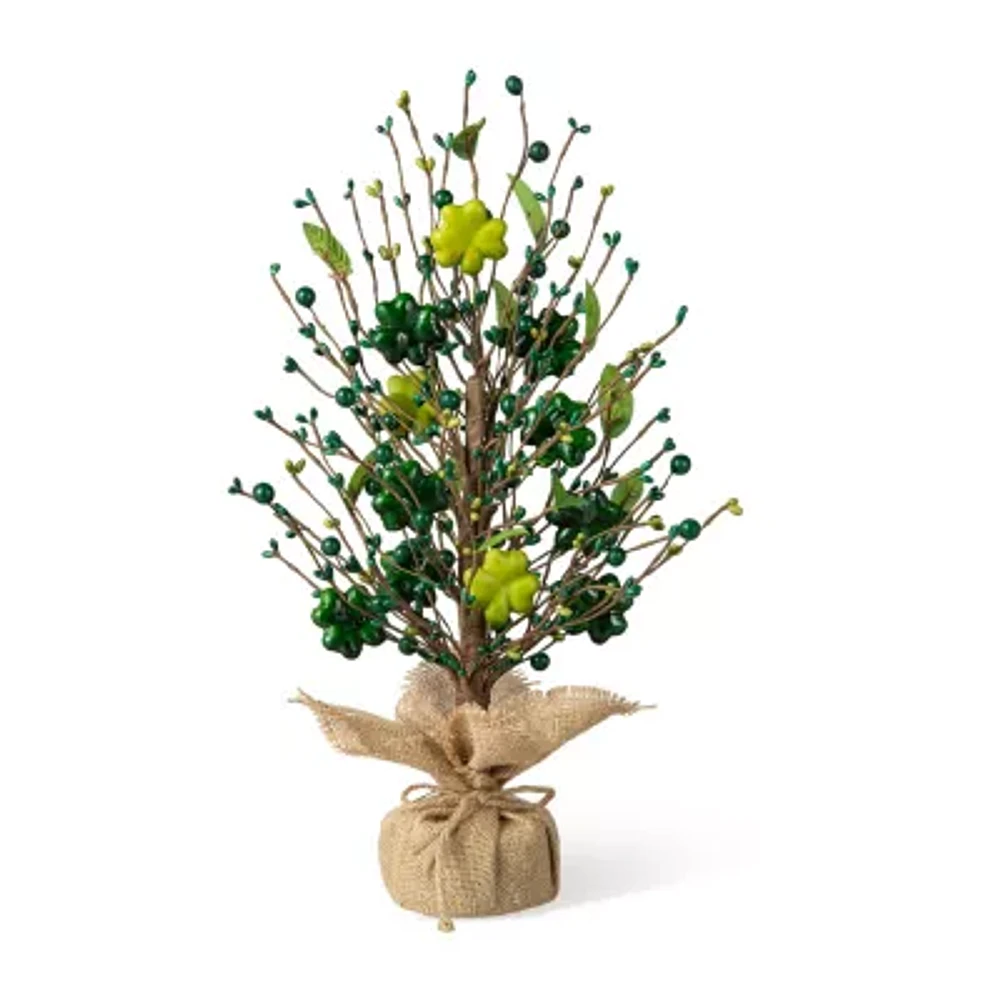 Glitzhome 18"H St Patrick's Berry Tree Tabletop Decor