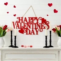 Glitzhome 24"L Happy Valentine's Day Decor Wall Sign