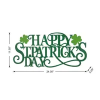 Glitzhome 24"D Happy St.Patrick's Day Decor Wall Sign