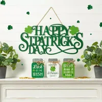 Glitzhome 24"D Happy St.Patrick's Day Decor Wall Sign