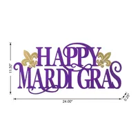 Glitzhome 24"D Metal Happy Mardi Grass Decor Wall Sign