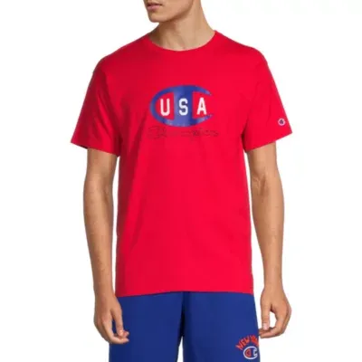 Champion Mens Crew Neck Short Sleeve Regular Fit Graphic T-Shirt