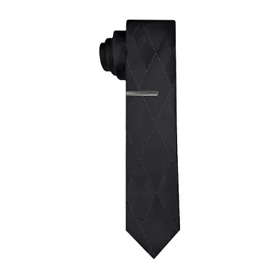 J. Ferrar Skinny Tonal Argyle Tie